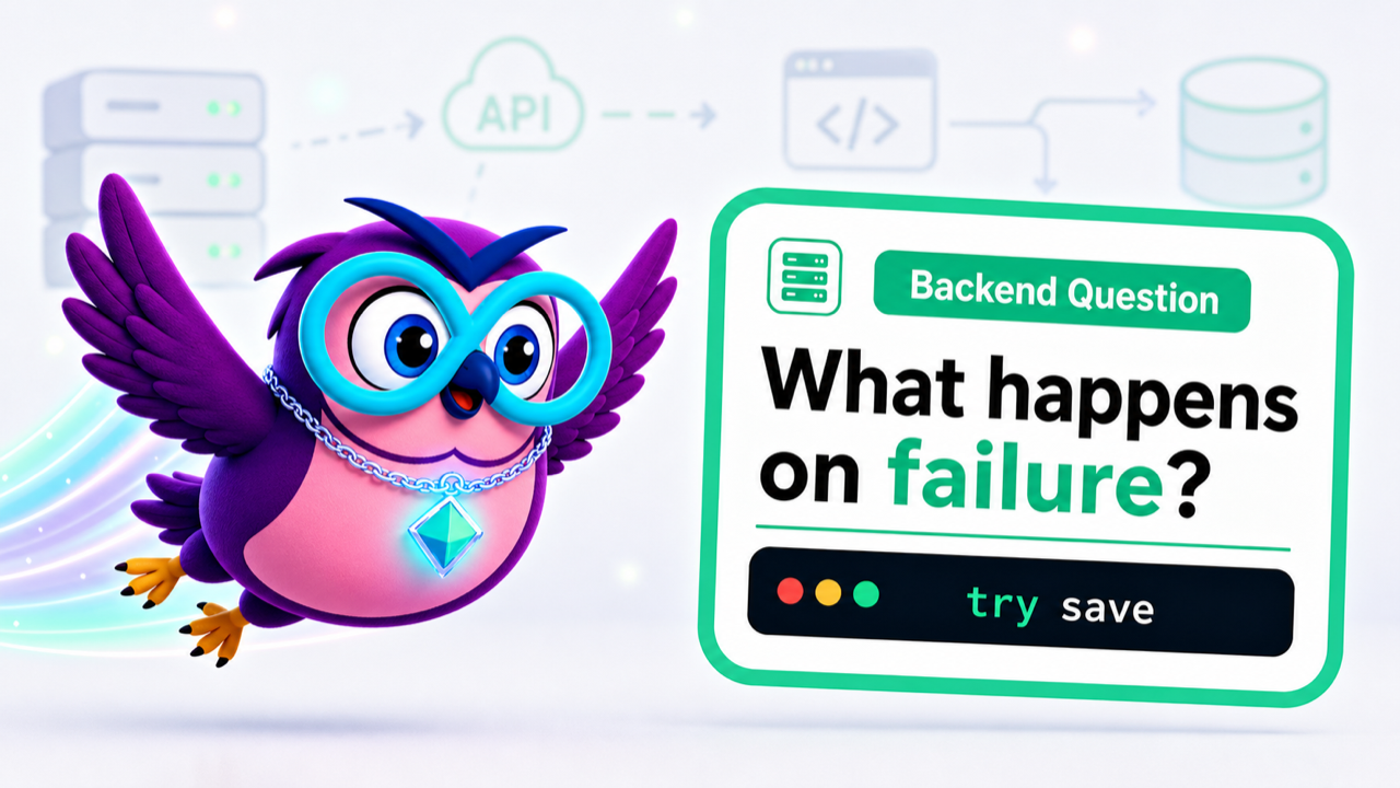 BackEnd Development Intensive question illustration with the zero2hero owl mascot