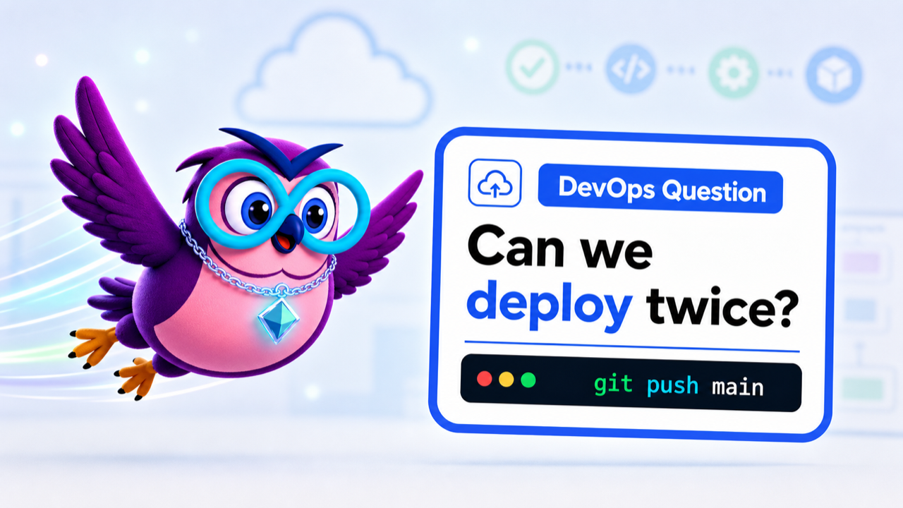 DevOps & Cloud Engineering Path question illustration with the zero2hero owl mascot